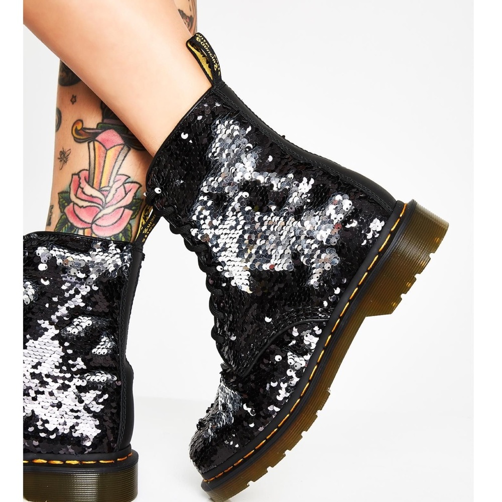 Rare Dr. Martens 1460 Pascal Sequin Boots NIB - Picture 4 of 13